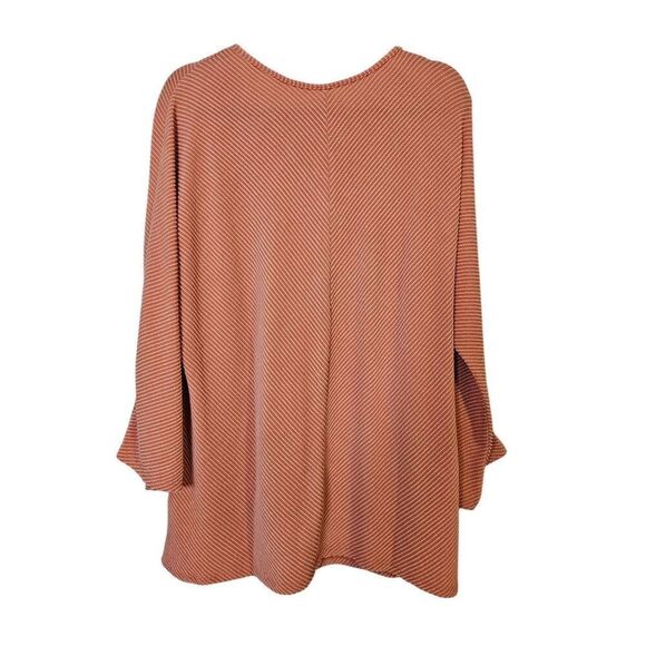 NY Collection v neck cinched dusty peach top. Size 3X. NWT. - Picture 2 of 5